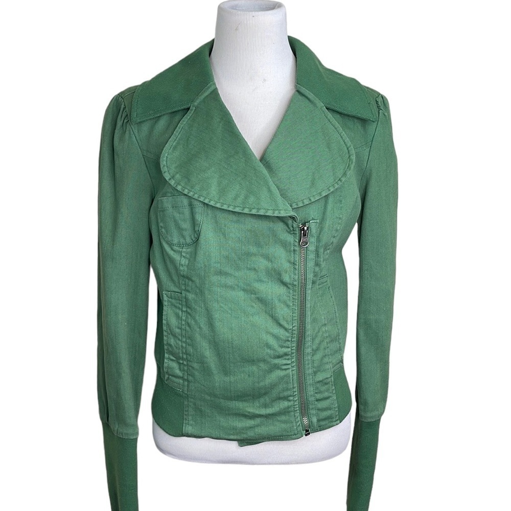 Anthropologie Tulle Green Jacket Size M